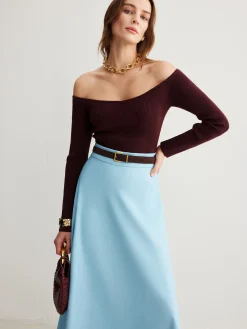 COMMENSE Cold-Shoulder Skinny Sweater* Sweater Tops|Sweaters & Cardigans