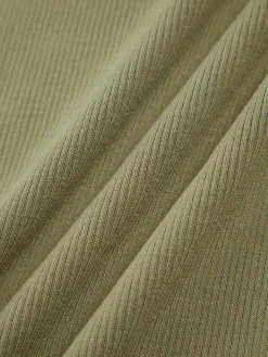 COMMENSE Collared Ribbed Square Neck Short Dress* Casual Dresses|Work Dresses