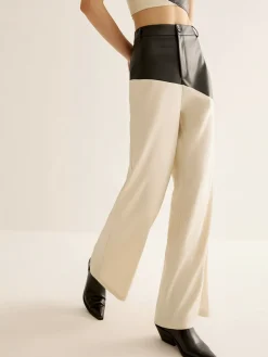 COMMENSE Color Block Faux Leather Pants* Pants|Matching Sets