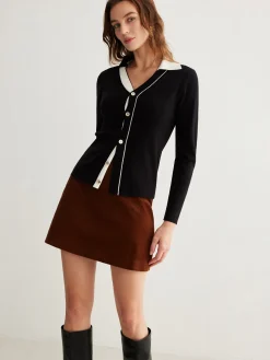 COMMENSE Color Block Lapel Button Cardigan* Cardigans|Sweaters & Cardigans