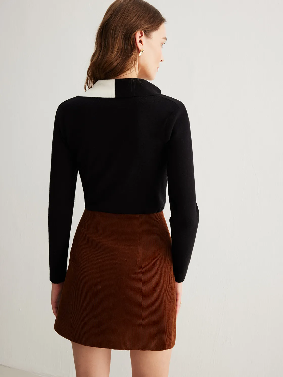 COMMENSE Color Block Lapel Button Cardigan* Cardigans|Sweaters & Cardigans
