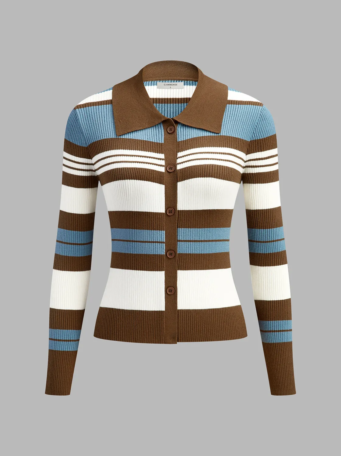 COMMENSE Color Block Lapel Slim Cardigan* Cardigans|Sweaters & Cardigans