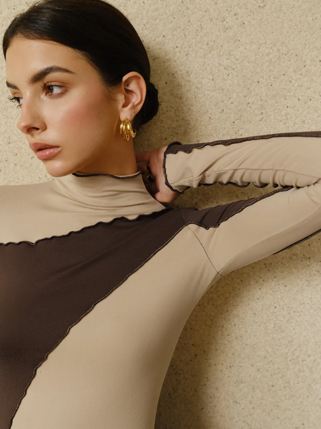 COMMENSE Color Block Lettuce Trim Jersey Top* T-shirts|Tops