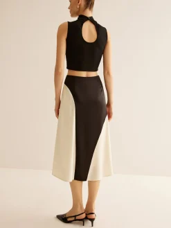 COMMENSE Color Block Midi Skirt* Skirts|Bottoms