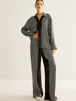 COMMENSE Color Block Pinstripe Lapel Pants Set* Pants Sets|Matching Sets