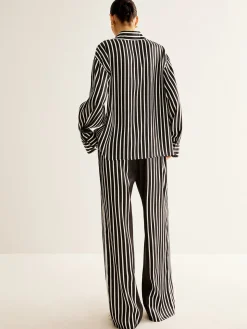 COMMENSE Color Block Pinstripe Lapel Pants Set* Pants Sets|Matching Sets
