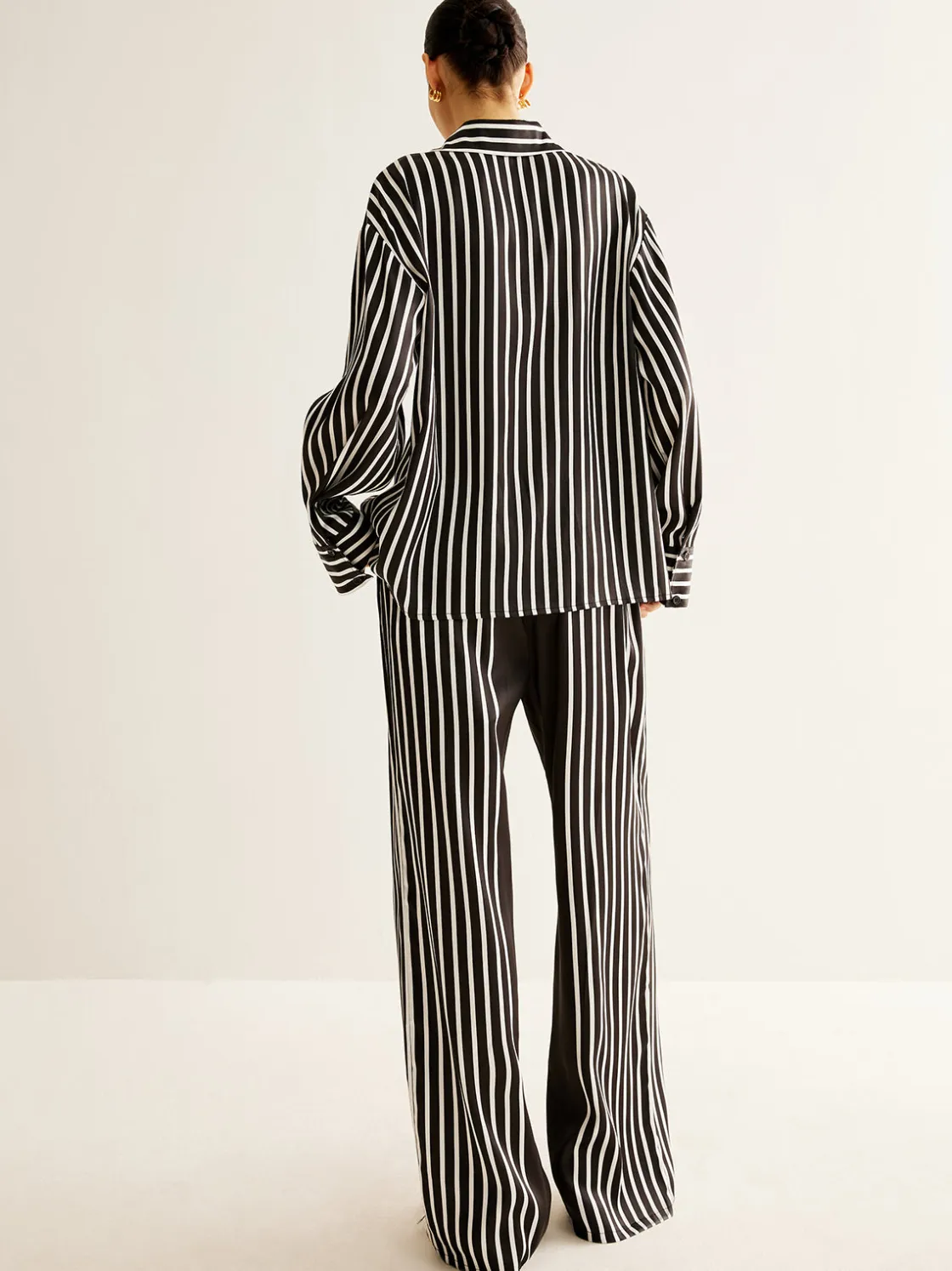 COMMENSE Color Block Pinstripe Lapel Pants Set* Pants Sets|Matching Sets