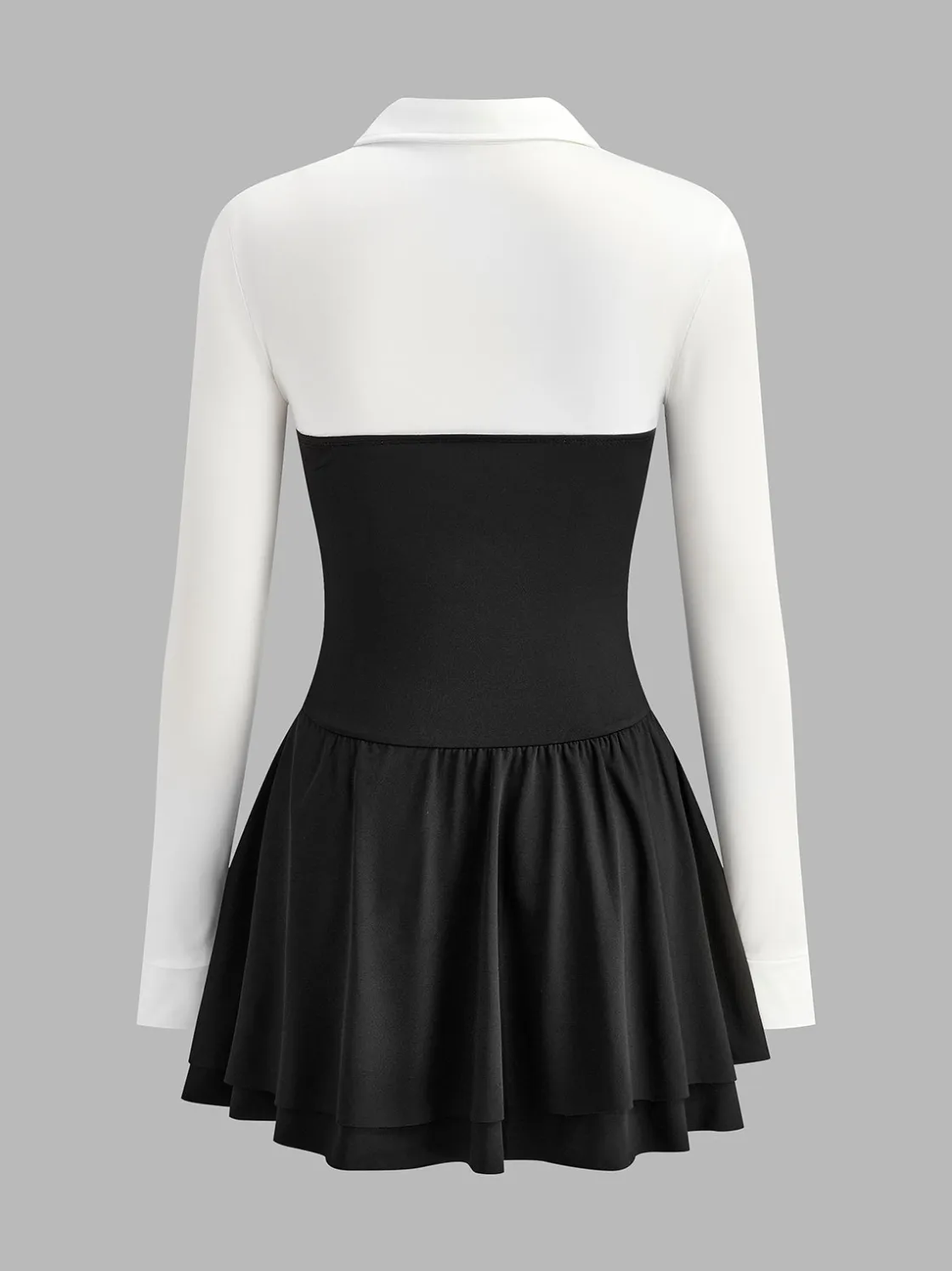 COMMENSE Color Block Pleated Panel Polo Dress* Dresses