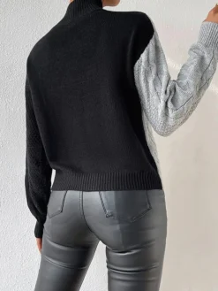 COMMENSE Color Block Pullover Sweater* Sweater Tops|Sweaters & Cardigans