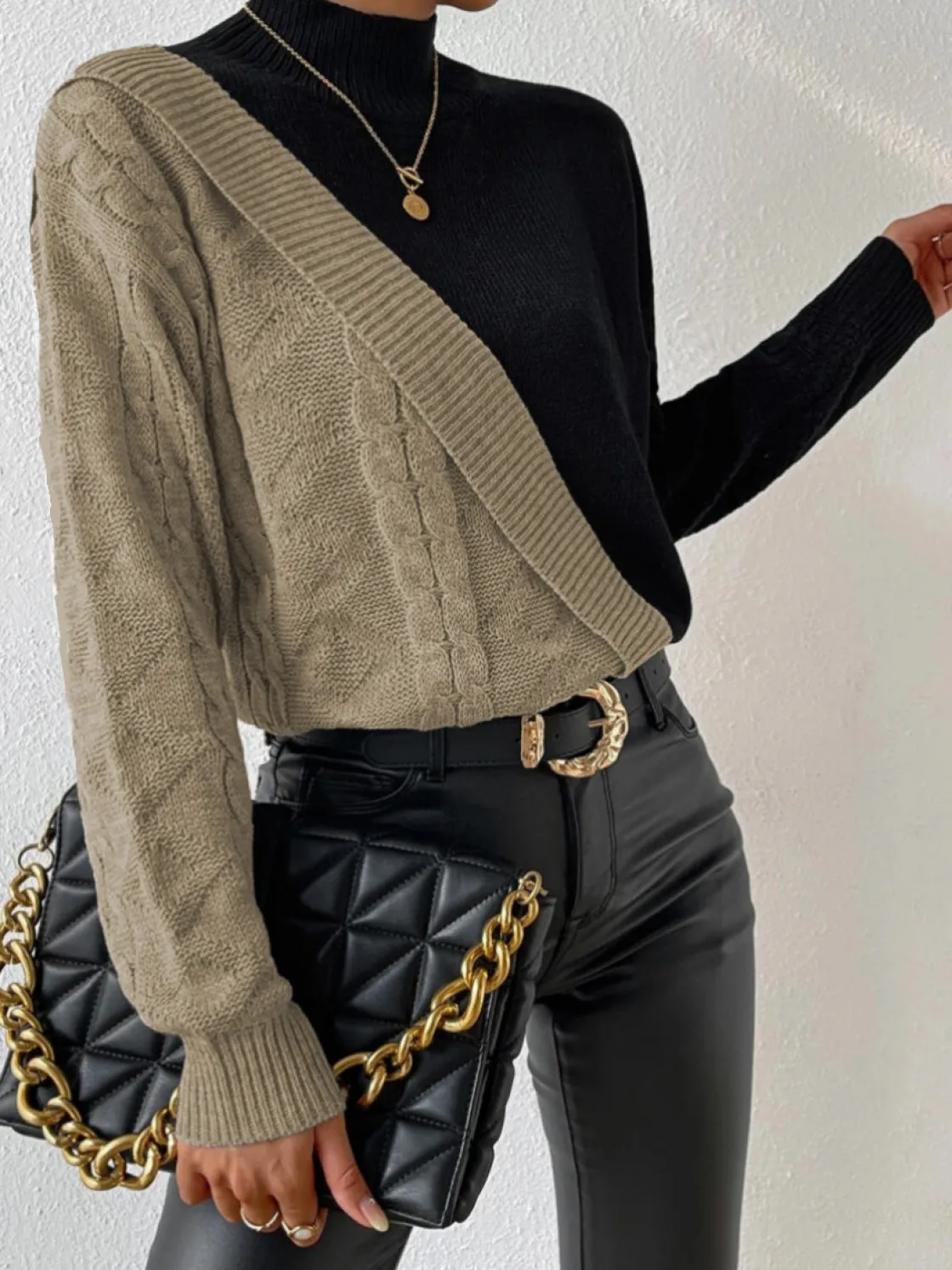 COMMENSE Color Block Pullover Sweater* Sweater Tops|Sweaters & Cardigans