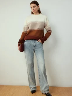 COMMENSE Color Block Shift Pullover Sweater* Sweater Tops|Sweaters & Cardigans