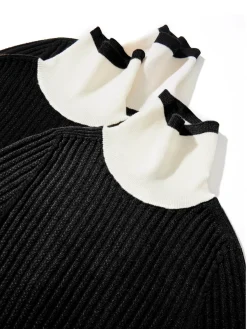 COMMENSE Color Block Slim Cozy Sweater* Sweater Tops|Sweaters & Cardigans