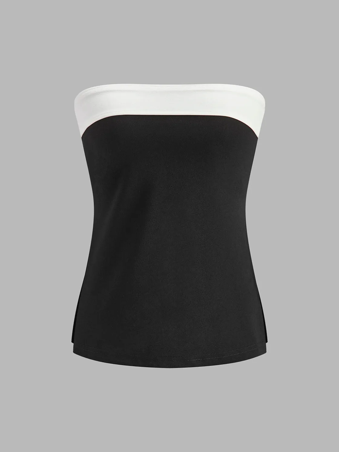COMMENSE Color Block Split Strapless Corset* Tops