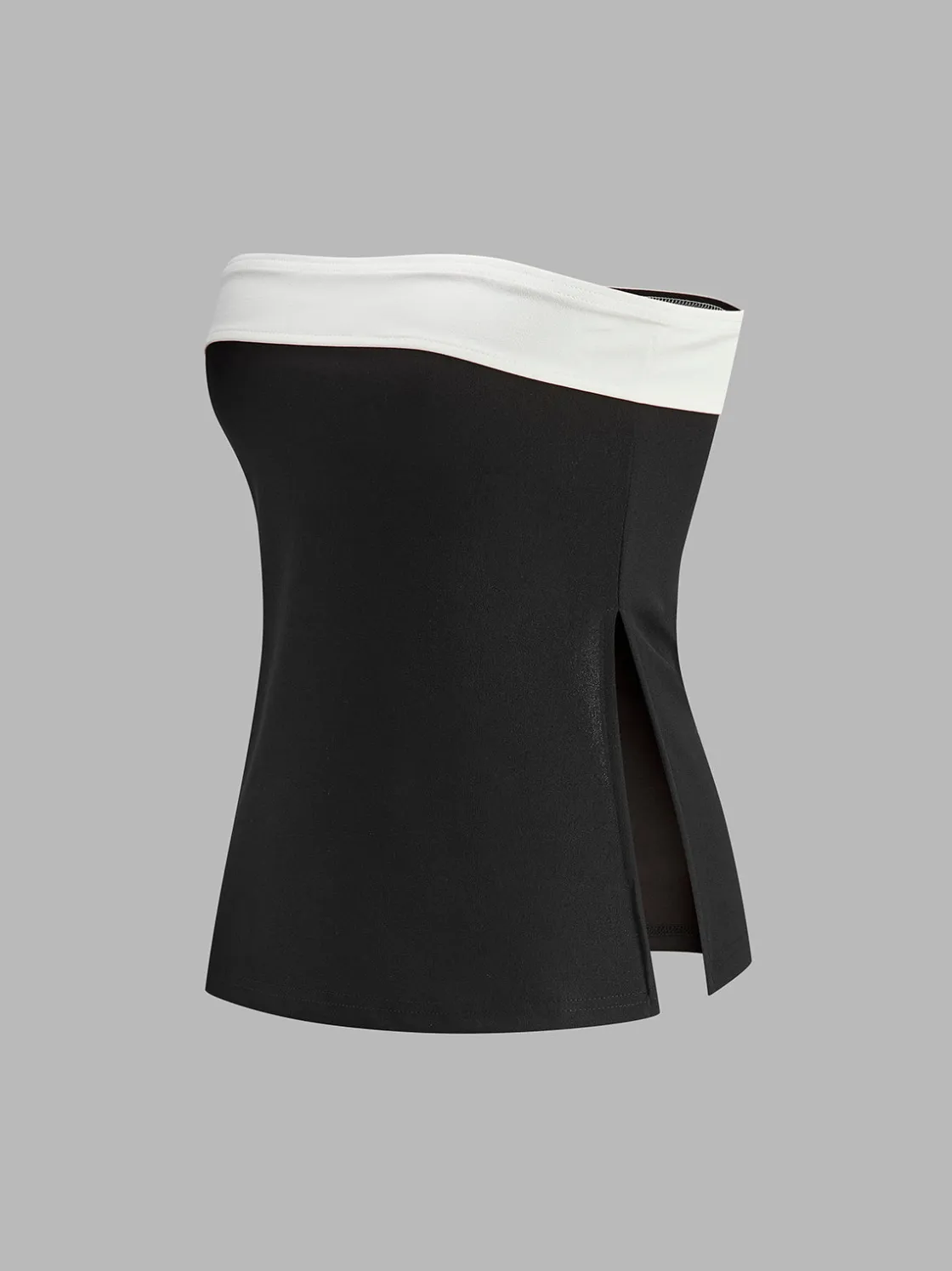 COMMENSE Color Block Split Strapless Corset* Tops