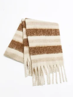 COMMENSE Color Block Striped Tassel Scarf* Accessories