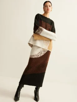 COMMENSE Color Block Sweater Skirt* Skirts|Knitwear