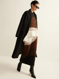 COMMENSE Color Block Sweater Skirt* Skirts|Knitwear