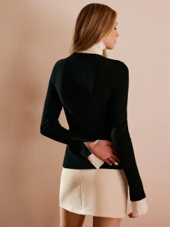 COMMENSE Color Block Turtleneck Knit Top* Sweater Tops|Sweaters & Cardigans