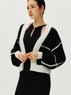 COMMENSE Color Block Versatile Knit Cardigan* Cardigans|Sweaters & Cardigans