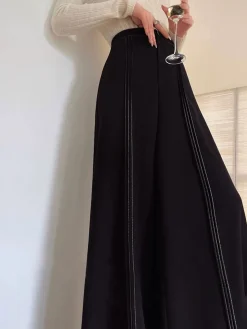COMMENSE Contrast Bars Wide-Leg Flare Pants* Pants|Bottoms