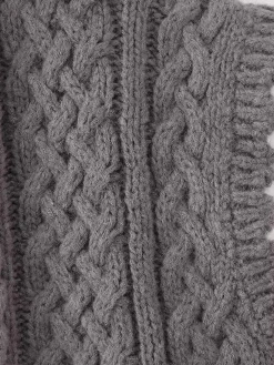 COMMENSE Contrast Binding Cable Sweater Vest* Vests|Knitwear