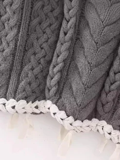 COMMENSE Contrast Binding Cable Sweater Vest* Vests|Knitwear