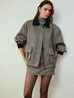 COMMENSE Contrast Binding Cargo Skirt Set* Skirt Sets|Long Sleeve Sets