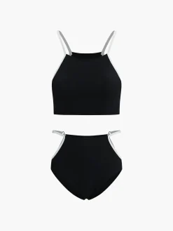 COMMENSE Contrast Binding Cutout Bikini Set* Swimwear|Tops