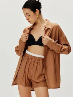 COMMENSE Contrast Binding Loose Shorts Set* Shorts Sets|Shorts