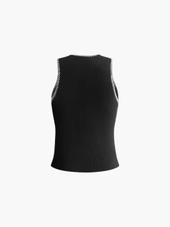 COMMENSE Contrast Binding Sweater Vest* Vests|Knitwear