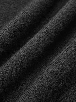 COMMENSE Contrast Collar Flowy Sweater Short Dress* Black Dresses|Sweater Dresses