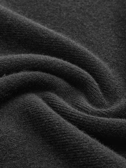 COMMENSE Contrast Collar Flowy Sweater Short Dress* Black Dresses|Sweater Dresses