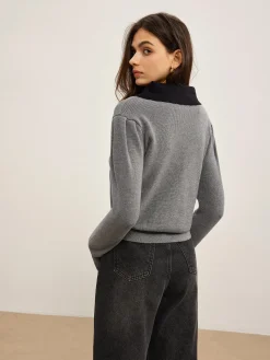 COMMENSE Contrast Collar Slim Button Cardigan* Cardigans|Sweaters & Cardigans