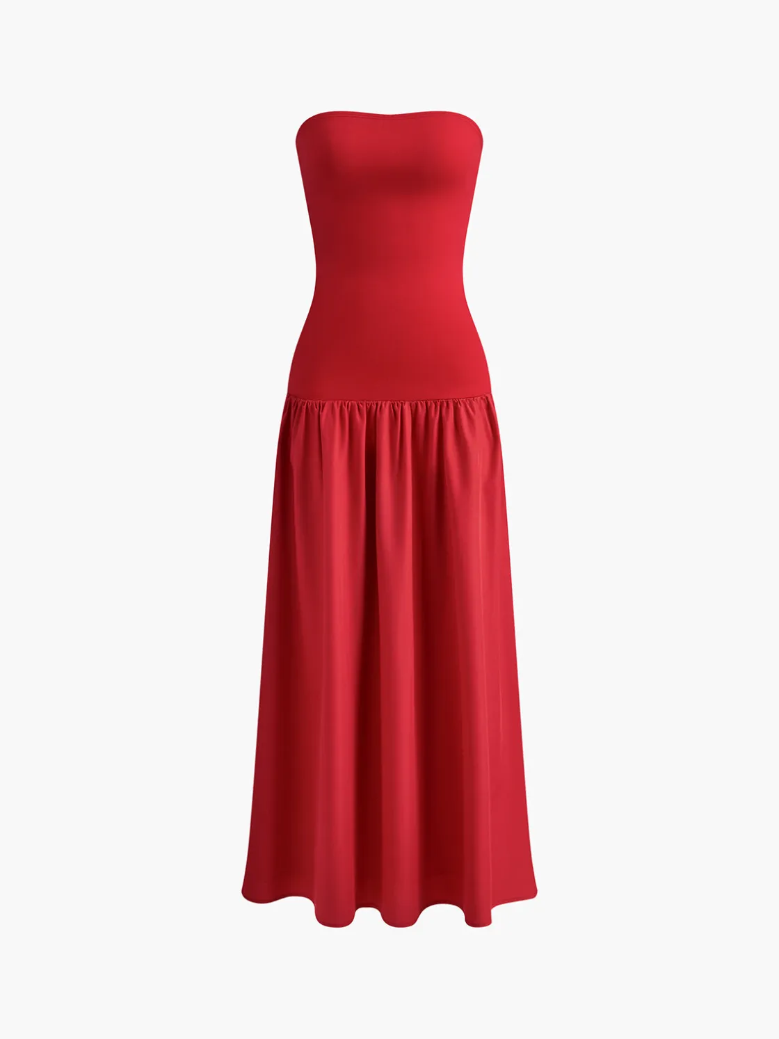 COMMENSE Contrast Color Tube Long Dress* Casual Dresses|Work Dresses