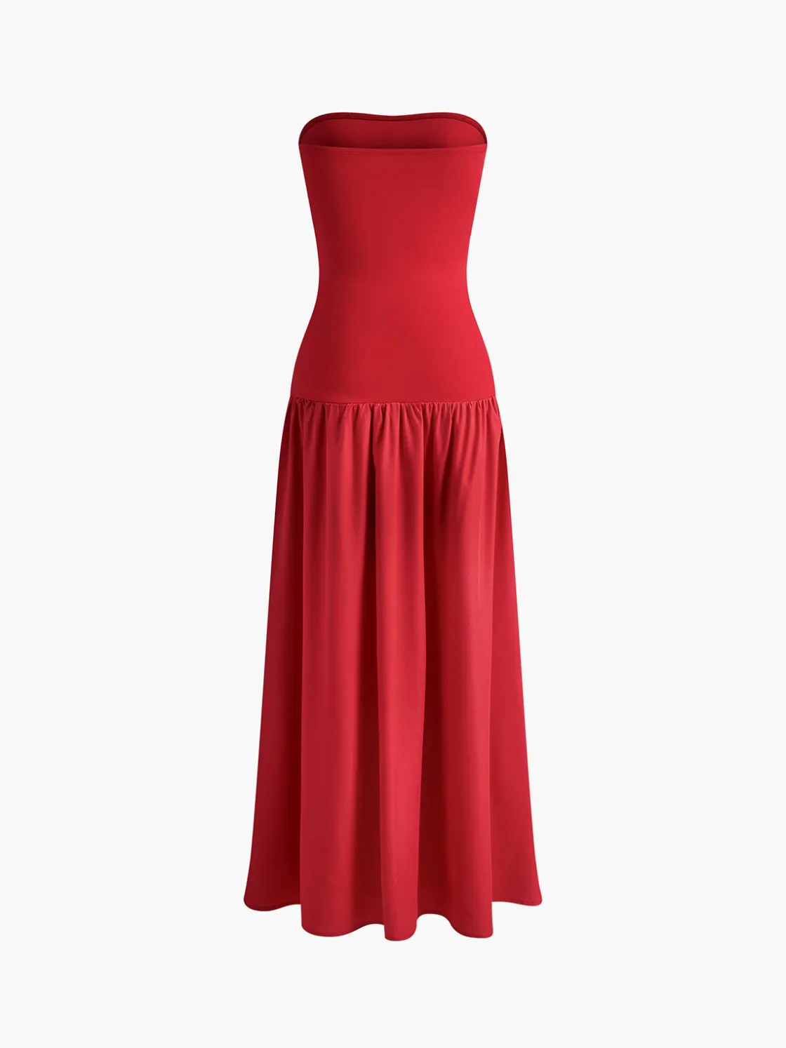 COMMENSE Contrast Color Tube Long Dress* Casual Dresses|Work Dresses