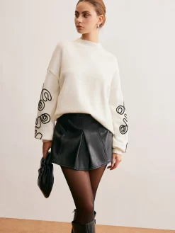COMMENSE Contrast Curve Shift Sweater* Sweater Tops|Sweaters & Cardigans