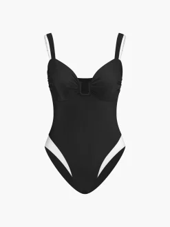 COMMENSE Contrast One-Piece Swimsuit* Swimwear|Tops