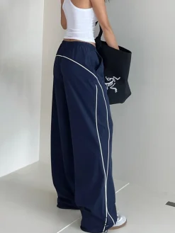 COMMENSE Contrast Piping Drawstring Pants* Pants|Bottoms