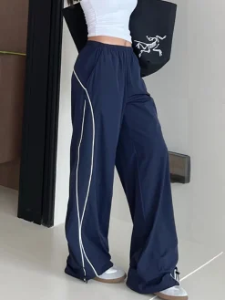 COMMENSE Contrast Piping Drawstring Pants* Pants|Bottoms
