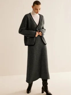 COMMENSE Contrast Side Piping Belted Sweater Co-ords* Sweater Tops|Sweaters & Cardigans