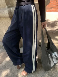 COMMENSE Contrast Side Trim Drawstring Pants* Pants|Bottoms