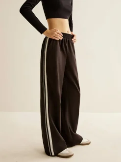 COMMENSE Contrast Striped Elastic Waist Pants* Pants|Bottoms
