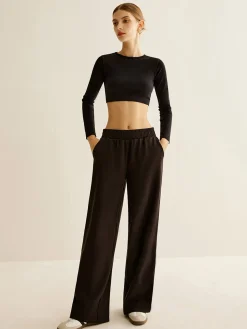 COMMENSE Contrast Striped Elastic Waist Pants* Pants|Bottoms