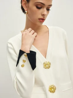 COMMENSE Contrast Trim Button Jersey Cardigan* Cardigans|Sweaters & Cardigans