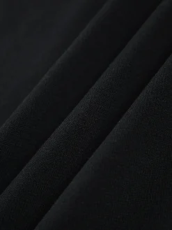 COMMENSE Contrast Trim Cutout Long Sweater Dress* Black Dresses|Sweater Dresses