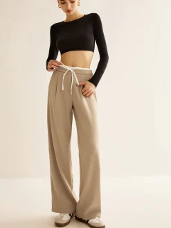 COMMENSE Contrast Trim Drawstring Pants* Pants|Bottoms