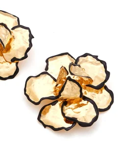 COMMENSE Contrast Trim Floral Earrings* Earrings|Accessories