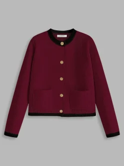 COMMENSE Contrast Trim Jersey Cardigan* Cardigans|Sweaters & Cardigans