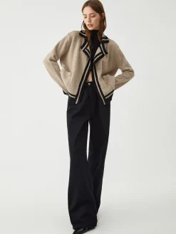 COMMENSE Contrast Trim Knit Cardigan* Cardigans|Sweaters & Cardigans