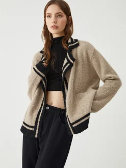COMMENSE Contrast Trim Knit Cardigan* Cardigans|Sweaters & Cardigans